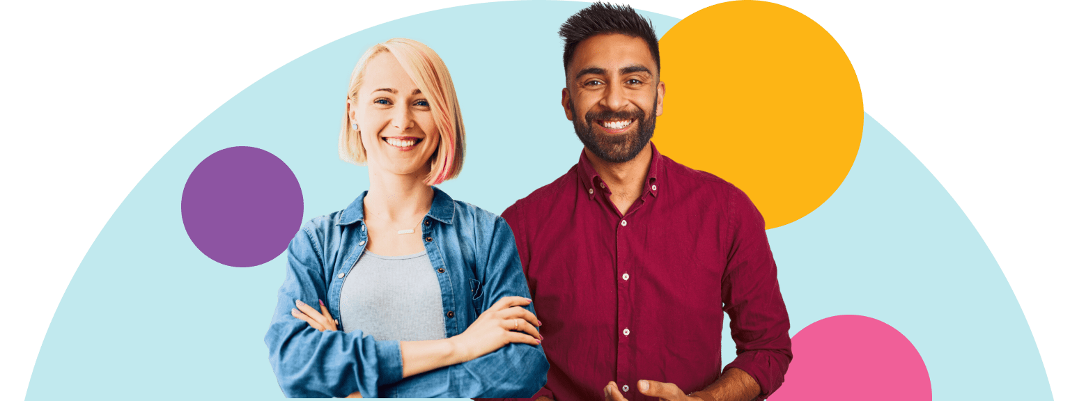 two people smiling